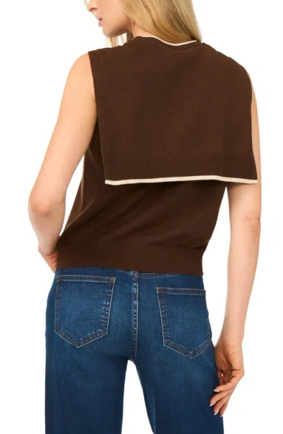 Halogenr Halogen(r) Front Tie Sleeveless Sweater In Brown