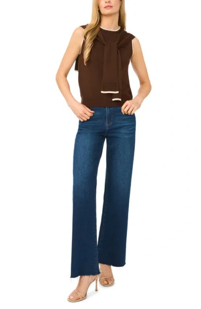 Halogenr Halogen(r) Front Tie Sleeveless Sweater In Brown