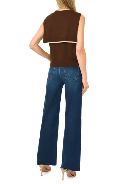 Halogenr Halogen(r) Front Tie Sleeveless Sweater In Brown