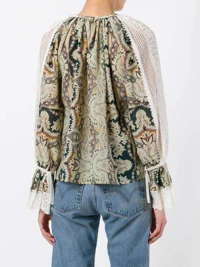 Shop Etro Floral Print Blouse In Multicolour