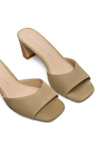 Stuart Weitzman 50mm Stassi Suede Mules In Green