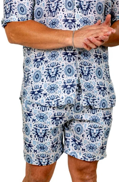 Maceoo Marthyr Drawstring Shorts In Blue