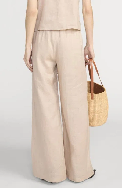 Frame Linen Drawstring Lounge Pants In Neutral