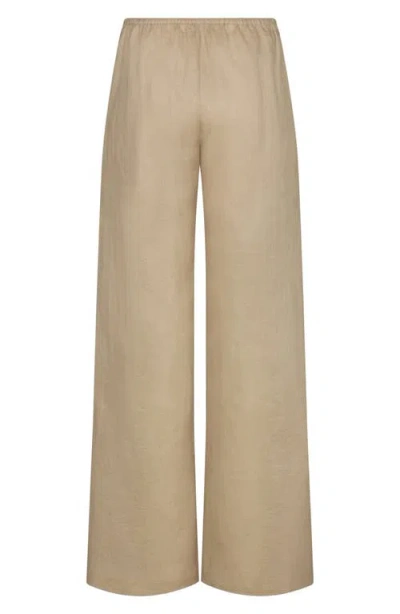Frame Linen Drawstring Lounge Pants In Neutral