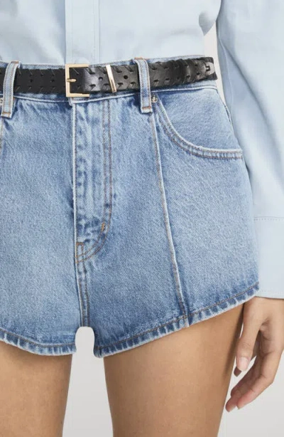Frame The Tilt High Rise Denim Mini Shorts In Blue