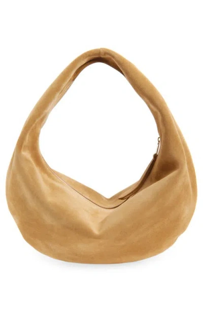 Khaite Medium Olivia Hobo Bag Wheat Suede