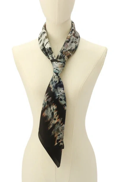 Allsaints Canter Script Square Scarf In Black