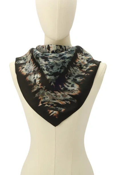 Allsaints Canter Script Square Scarf In Black