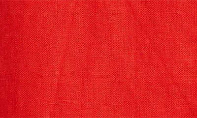 Madewell Contrast-stitch Shift Mini Dress In Linen Bright Flame