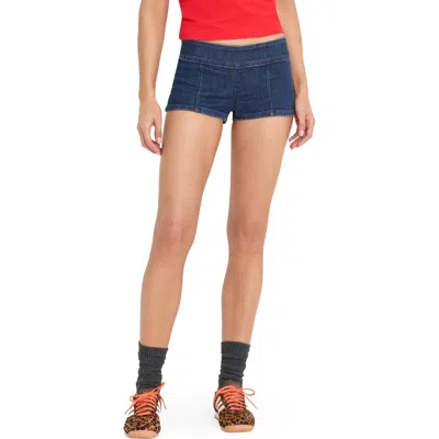 Good American Micro Shorts In Blue