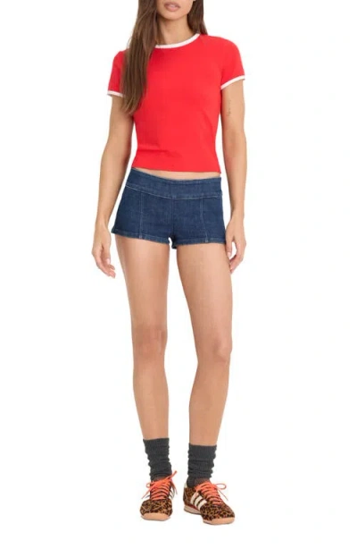 Good American Micro Shorts In Blue