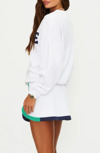 Beach Riot Devyn Oversize Cotton Sweatshirt In White