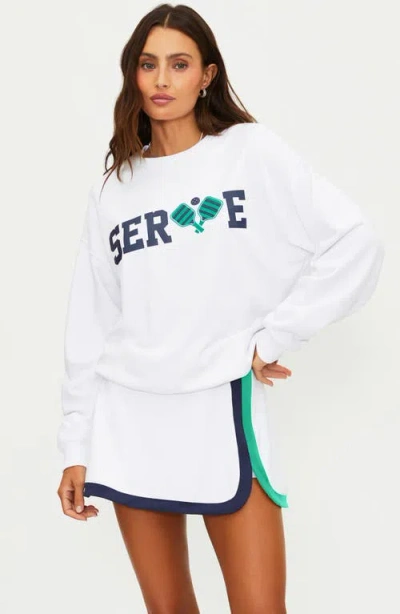 Beach Riot Devyn Oversize Cotton Sweatshirt In White