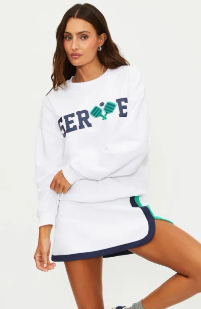 Beach Riot Devyn Oversize Cotton Sweatshirt In White