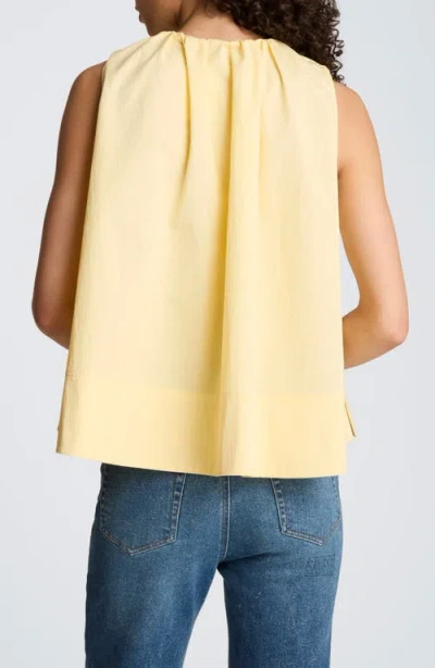 Kenneth Cole Paperbag Neck Sleeveless Tent Button Front Shirt In Yellow