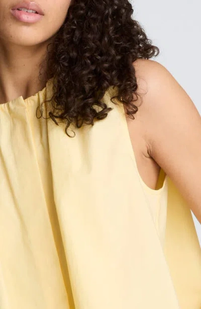 Kenneth Cole Paperbag Neck Sleeveless Tent Button Front Shirt In Yellow