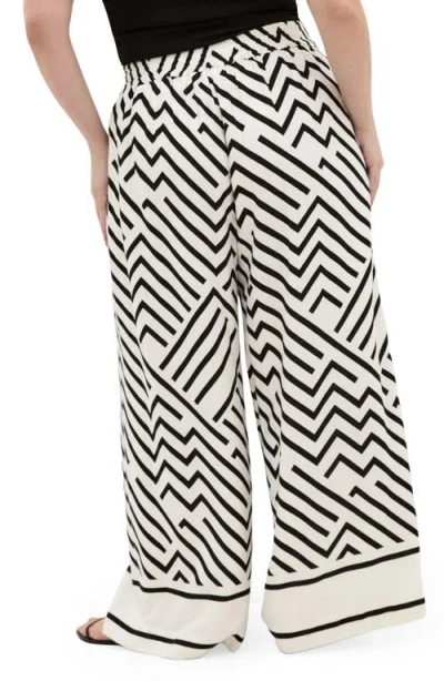 City Chic Linear Wide Leg Pants In Multi