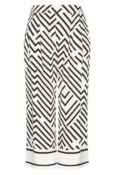 City Chic Linear Wide Leg Pants In Multi
