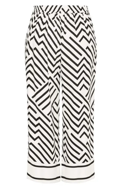 City Chic Linear Wide Leg Pants In Multi