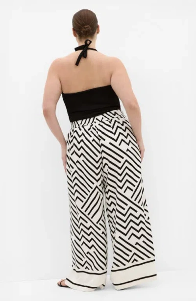 City Chic Linear Wide Leg Pants In Multi