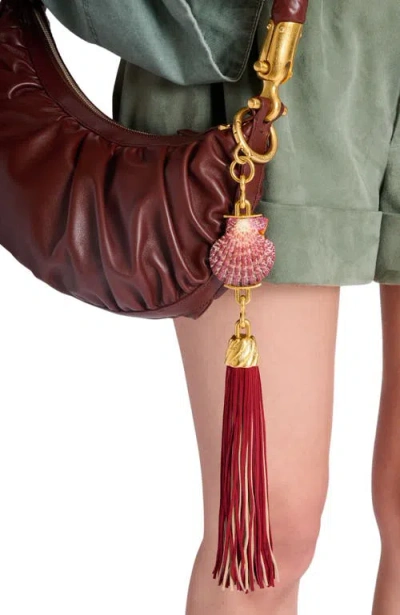 Balmain Shell Tassel Charm In Red