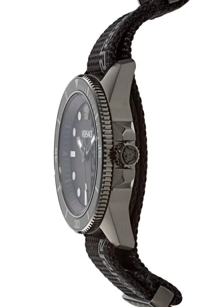 Versace Greca Force Watch In Black