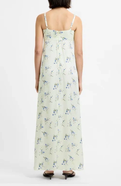 French Connection Ennis Harper Floral Print Sleeveless Maxi Dress In Green