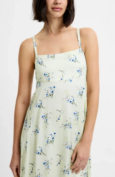French Connection Ennis Harper Floral Print Sleeveless Maxi Dress In Green