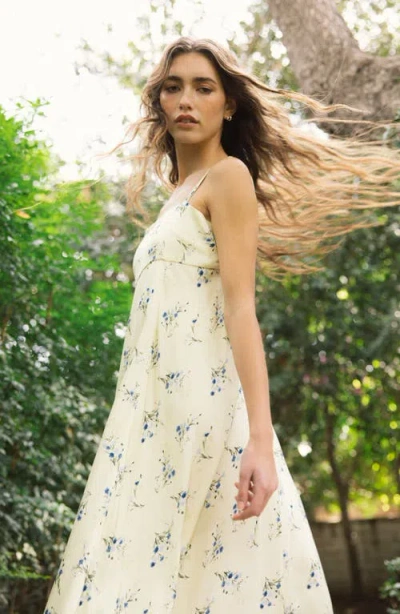 French Connection Ennis Harper Floral Print Sleeveless Maxi Dress In Green