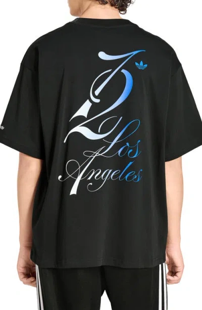 Adidas Originals Adidas Los Angeles Cotton Graphic T-shirt In Black
