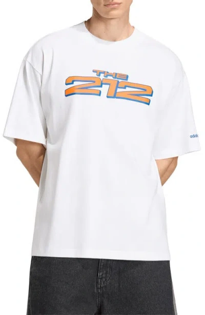Adidas Originals Adidas New York City Cotton Graphic T-shirt In White