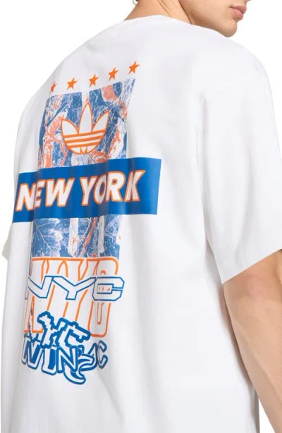 Adidas Originals Adidas New York City Cotton Graphic T-shirt In White