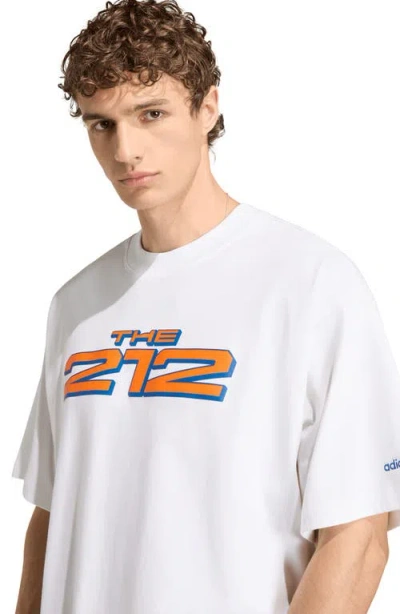 Adidas Originals Adidas New York City Cotton Graphic T-shirt In White