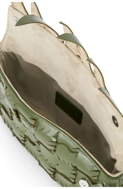 Staud Leaf Leather Clutch In Pattern