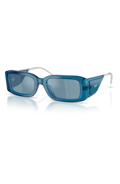 Diesel ® 53mm Rectangular Sunglasses In Blue