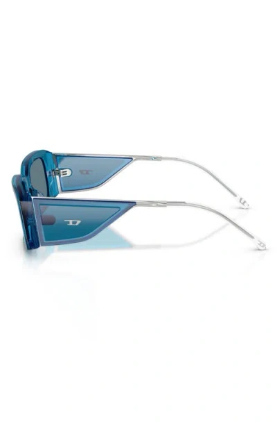 Diesel ® 53mm Rectangular Sunglasses In Blue