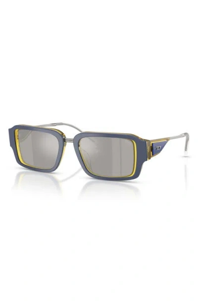 Diesel ® 52mm Rectangular Sunglasses In Blue