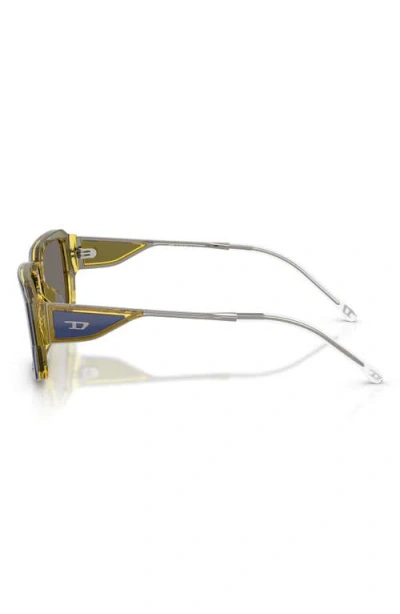 Diesel ® 52mm Rectangular Sunglasses In Blue