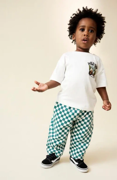 Next Kids' Check Knit Cotton Drawstring Pants In Multi
