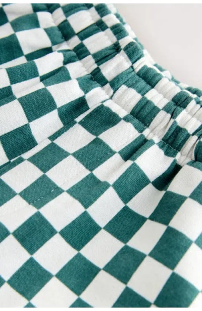 Next Kids' Check Knit Cotton Drawstring Pants In Multi