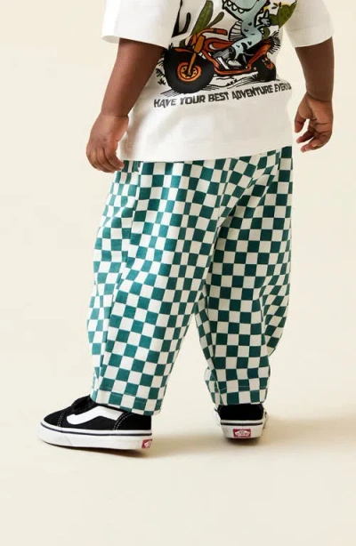 Next Kids' Check Knit Cotton Drawstring Pants In Multi