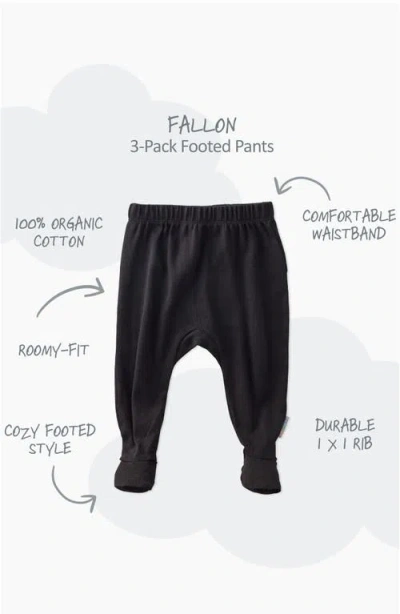 Butterblu Fallon Footed Organic Cotton Assorted 3-pack Pants In Multi