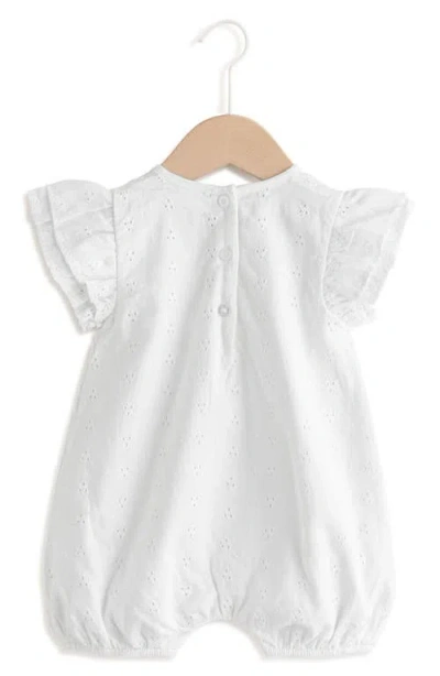 Next Eyelet Embroidered Wrap Romper In White