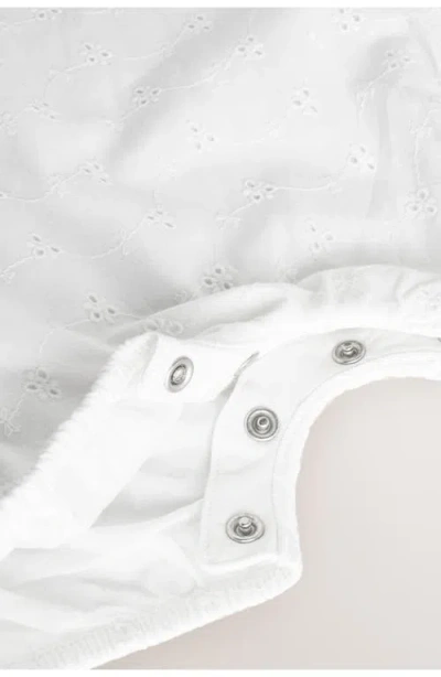 Next Eyelet Embroidered Wrap Romper In White