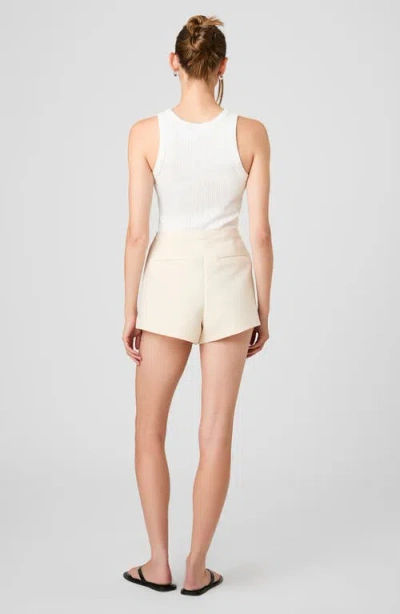 French Connection Structured Taffeta Relaxed Fit Shorts In Neutral