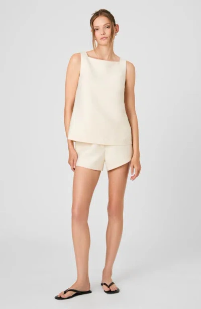 French Connection Structured Taffeta Relaxed Fit Shorts In Neutral