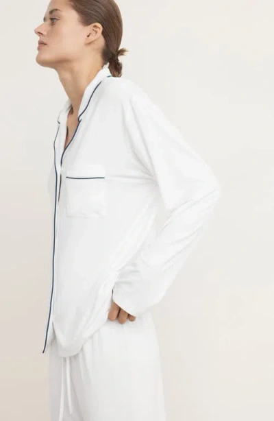 Mango Piped Pajamas In White