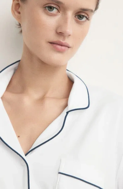 Mango Piped Pajamas In White