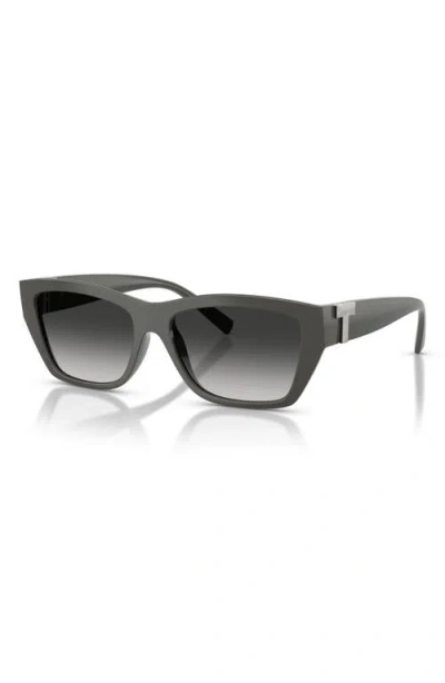 Tiffany & Co . 56mm Rectangular Sunglasses In Gray