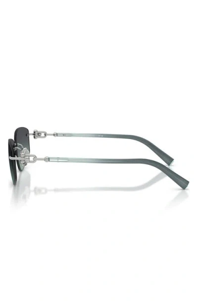 Tiffany & Co . 59mm Irregular Rectangular Sunglasses In Silver